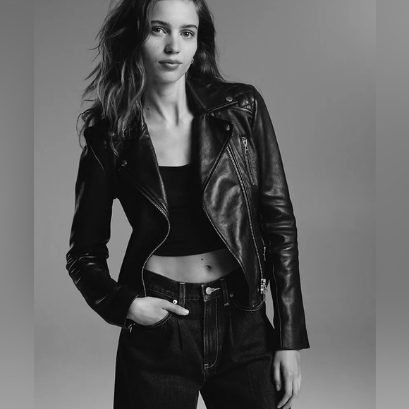 NWT Wilfred Richards Leather Biker Jacket XS - Picture 8 of 9